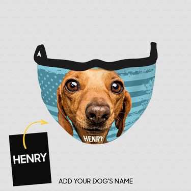Personalized Dog Gift Idea - Big Round Eyes Dog And Long Ears Brown Dog For Dog Lovers - Cloth Mask